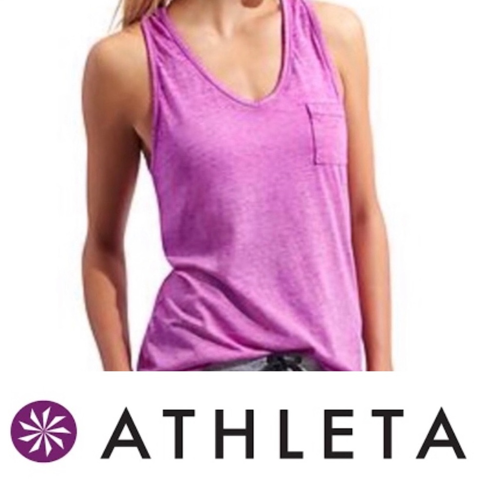 Athleta sugar wash burn out tank top fuchsia